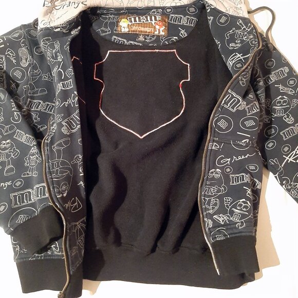 Vintage M&M's hoodie by JH Design all over print hooded Jacket Unisex Size Large - Picture 5 of 11